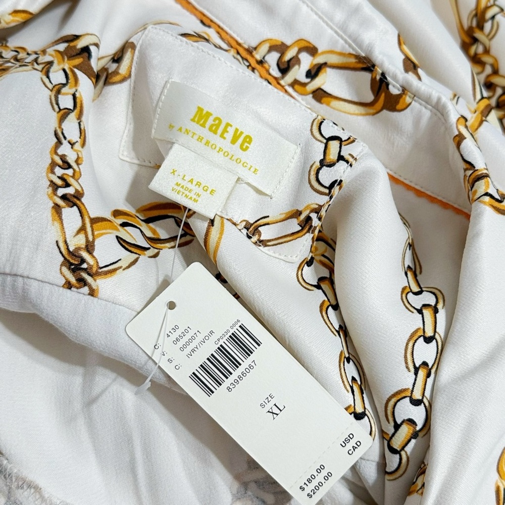 Beautiful flowy MAEVE x ANTHROPOLOGIE Printed Short-Sleeve Shirt Dress, XL - Picture 9 of 9